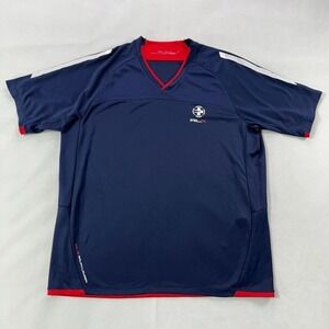 Ralph Lauren RLX Performance T Shirt Men XL Navy Blue V Neck Mesh Breathable